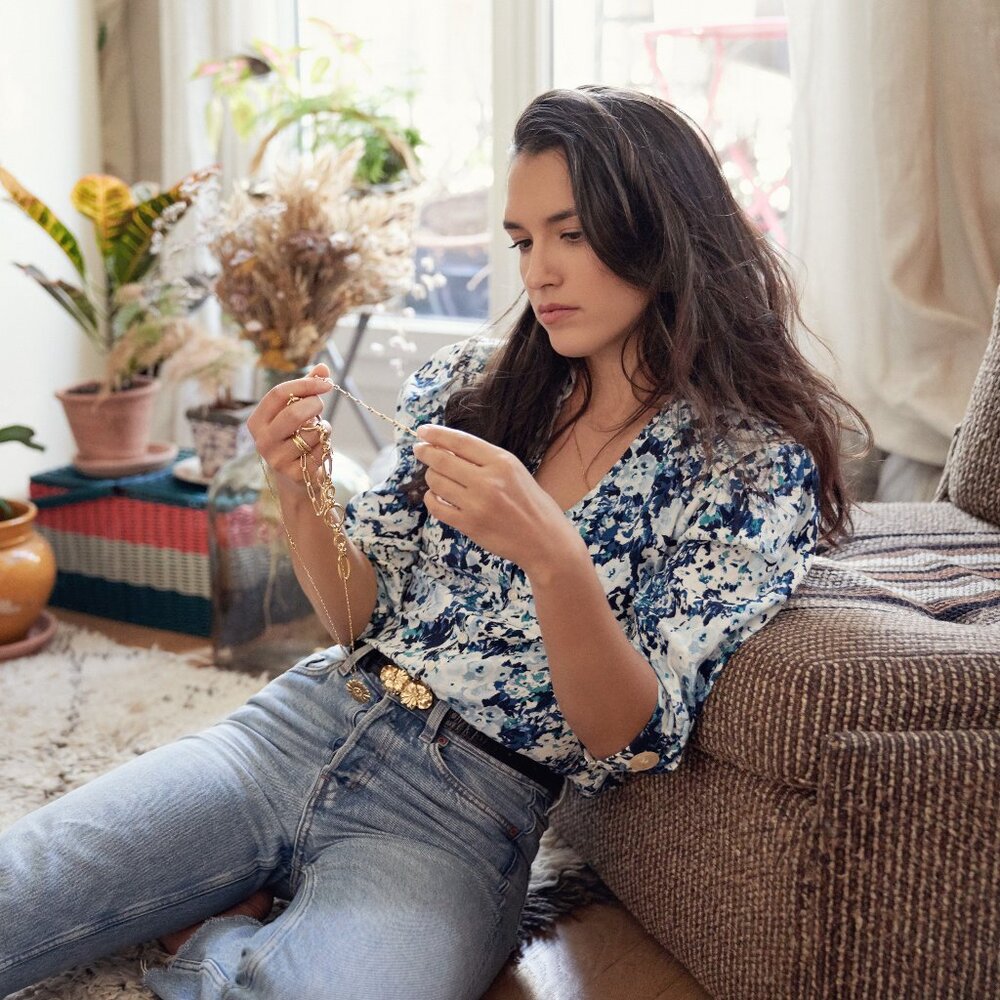 Rouje Dalida Blue Floral Blouse